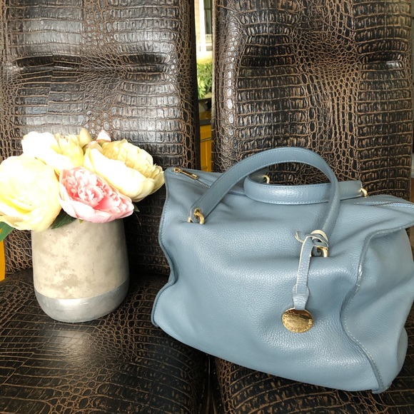 Laura di Maggio Handbags - Laura Di Maggio Overcast Sky/Leather Handbag